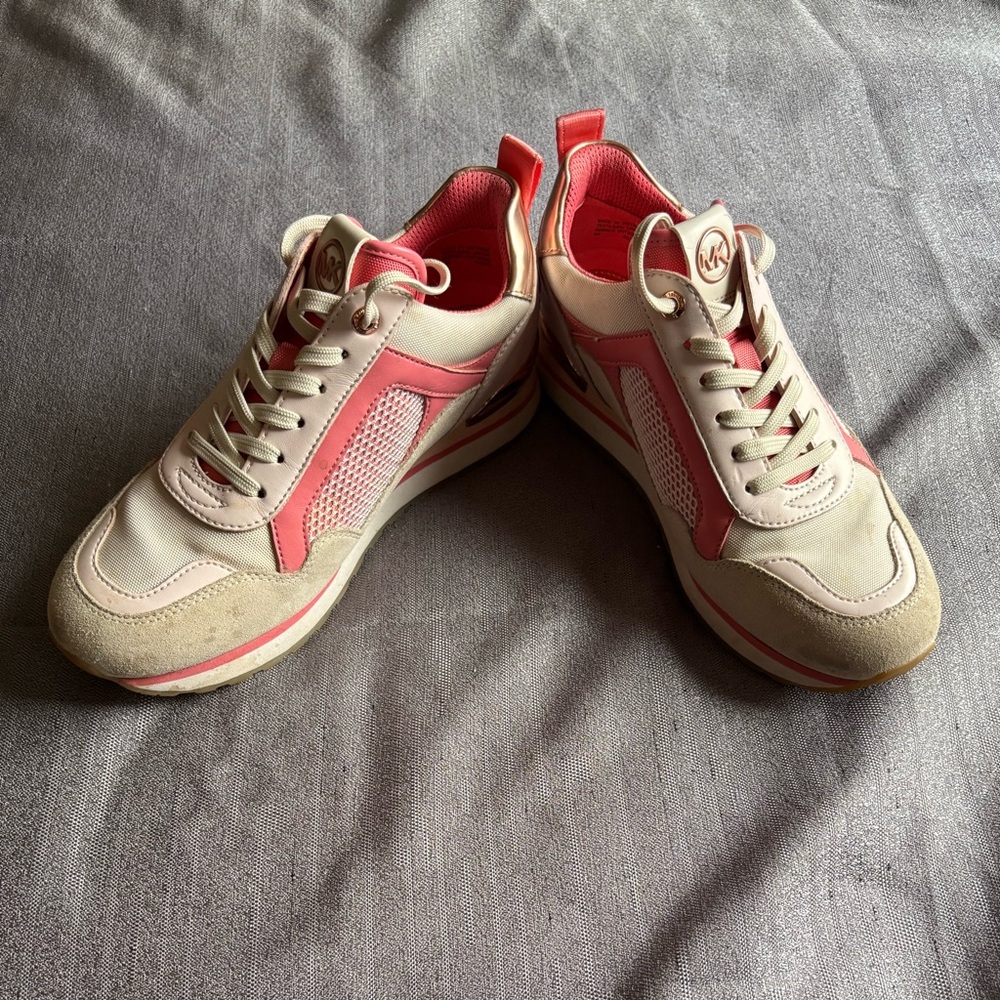 Michael Kors Wilma Mixed-Media Trainer – Grapefruit - Women’s Size US 6